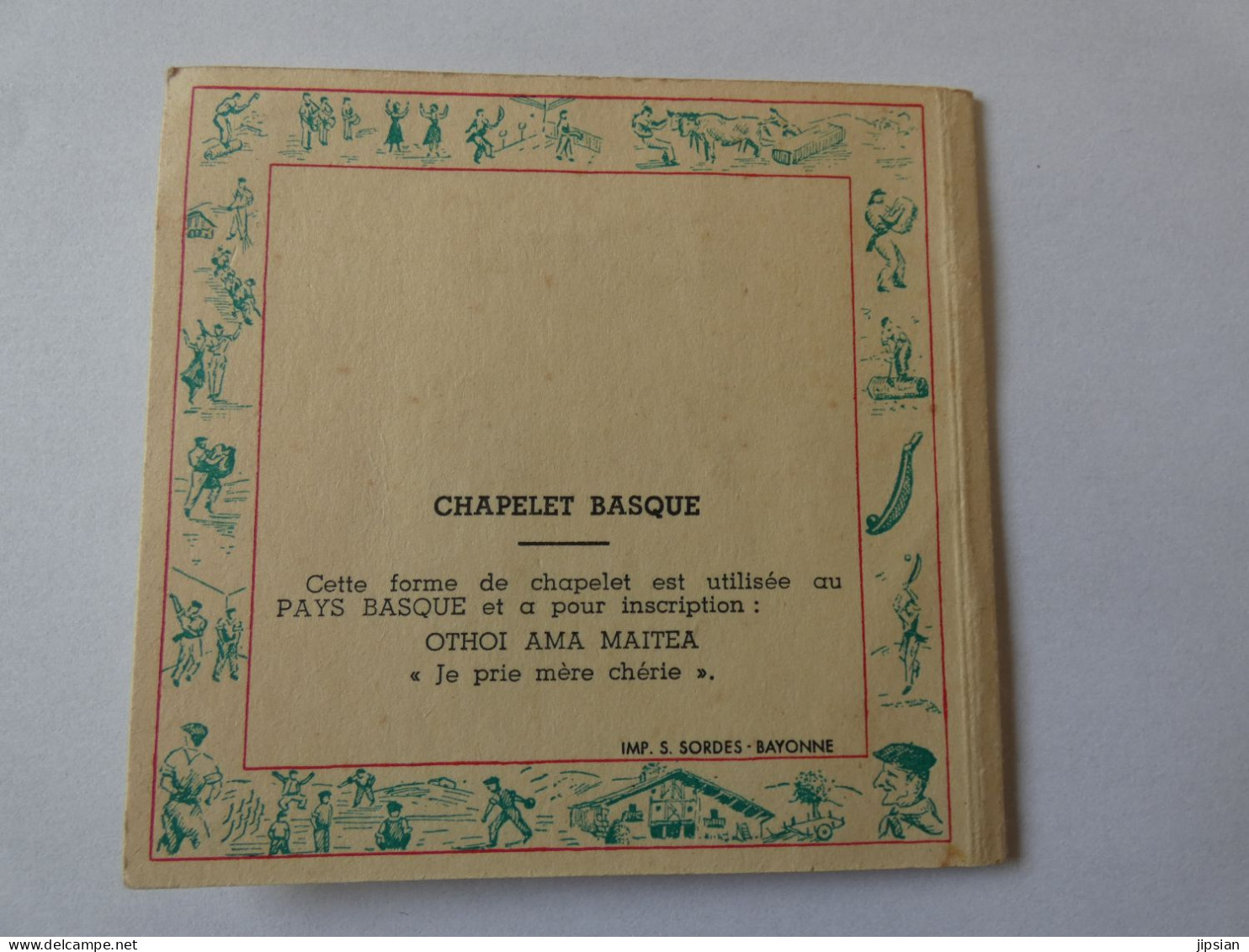 Petite Carte Bijou Basque Bayonne -- Chapelet Basque    STEP228 - Other & Unclassified