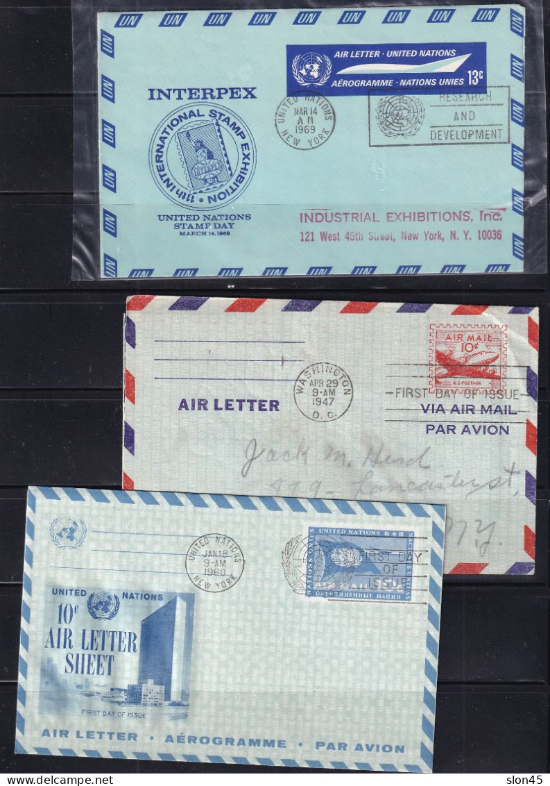 USA 1947 And Up 9 Postal Stationary Covers/Air Letter Aerogramme 15866 - Andere & Zonder Classificatie