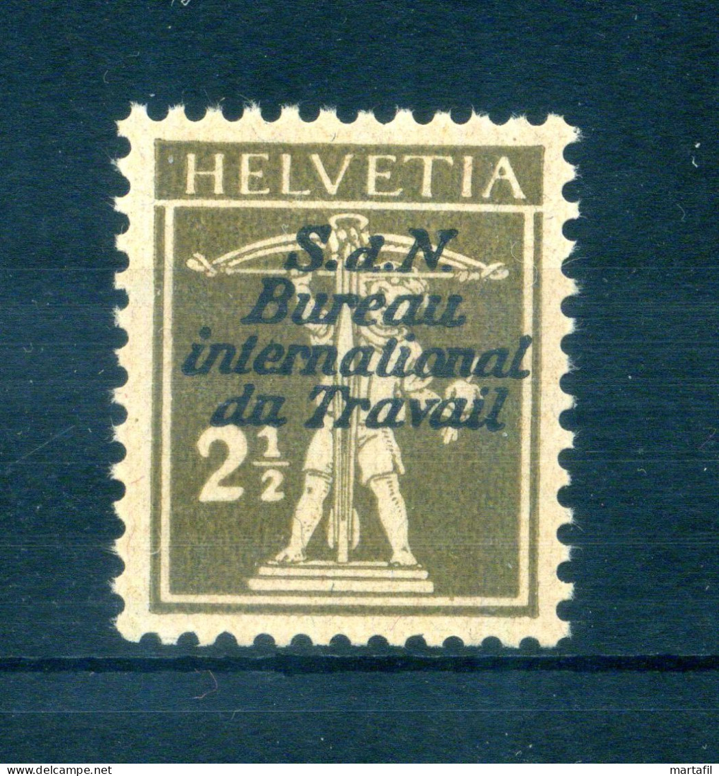 1924-27 SVIZZERA Helvetia SERVIZIO "S.d.N. Bureau International Du Travail" Un. N.62 MNH ** - Dienstmarken