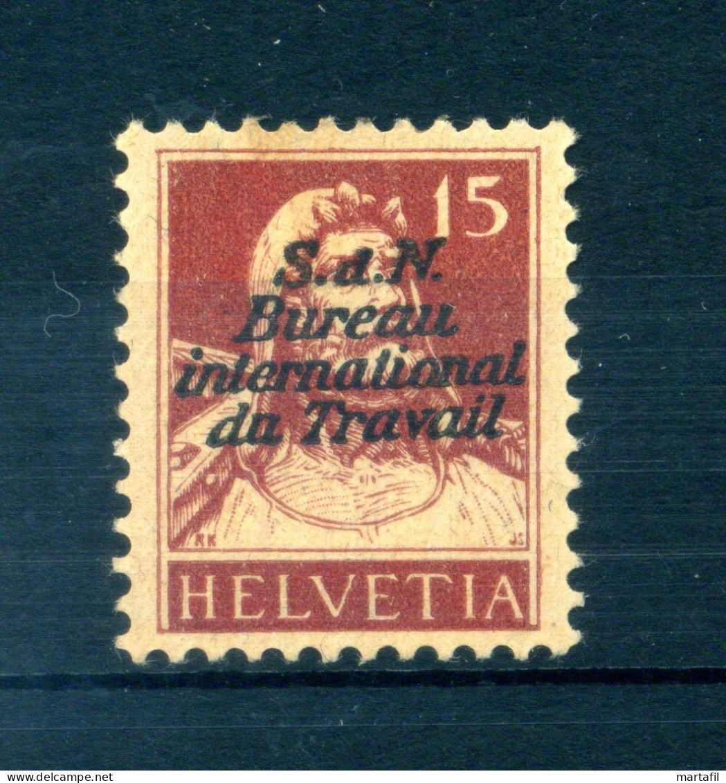 1924-27 SVIZZERA Helvetia SERVIZIO "S.d.N. Bureau International Du Travail" Un. N.66 * - Dienstmarken