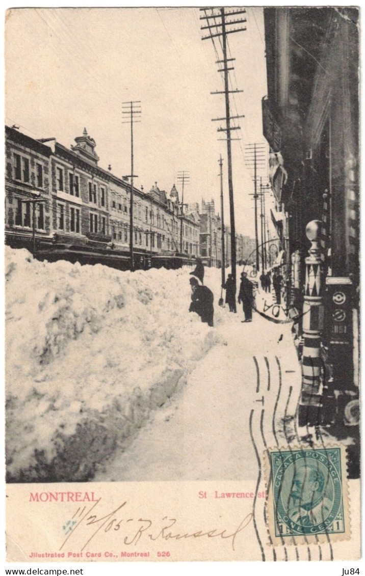 Canada - Québec - Montreal - St Lawrence Street - Carte Postale Pour Rouïba (Algérie) - 1905 - Covers & Documents