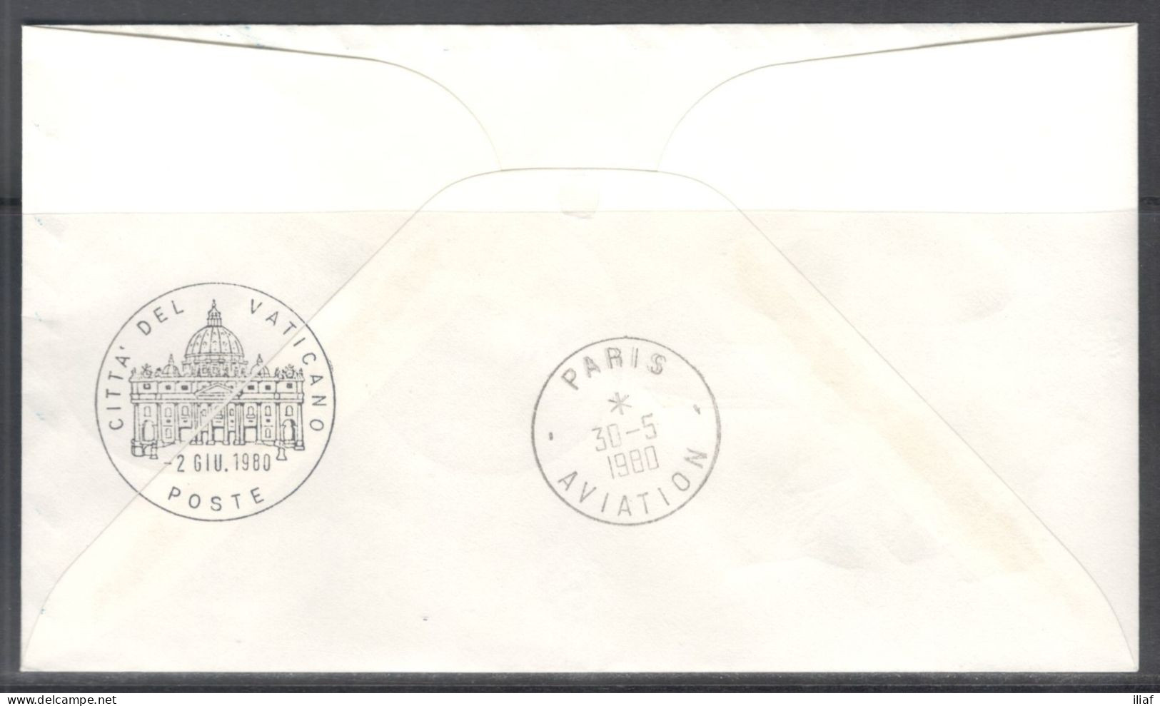 Vatican City.   The Visit Of Pope John Paul II To Paris, France.  Special Cancellation On Special Souvenir Cover. - Lettres & Documents