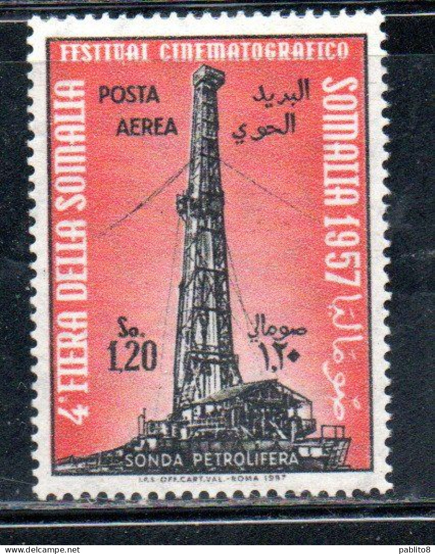 SOMALIA AFIS 1957 POSTA AEREA AIR MAIL QUARTA IV 4a FIERA SOMALA 4th SOMALI FAIR SOMALI 1,20s MNH - Somalie (AFIS)