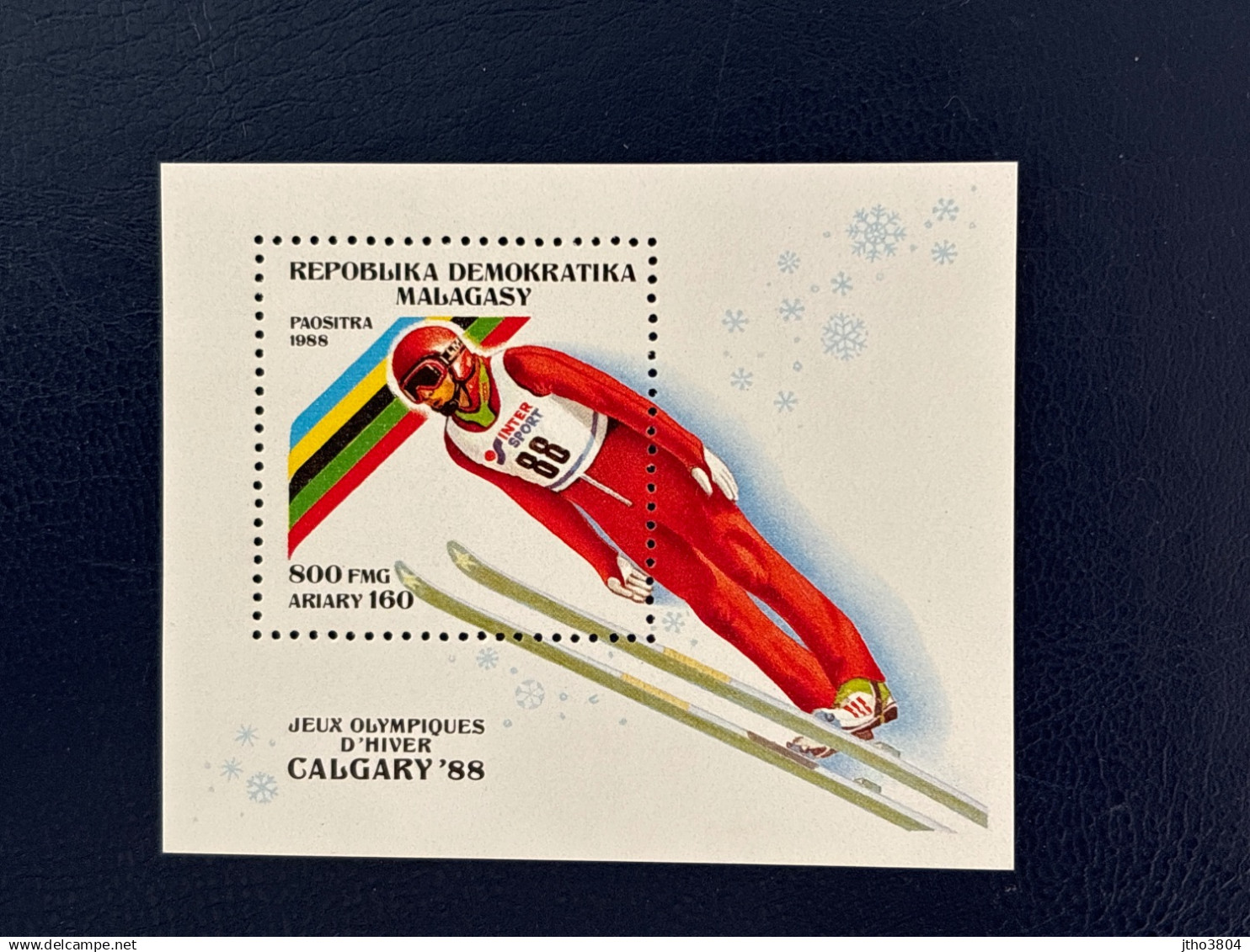 MADAGASCAR 1988 1 Bloc Neuf ** MNH YT 44 Jeux Olympiques De Calgary Olympics Of Malagasy - Hiver 1988: Calgary