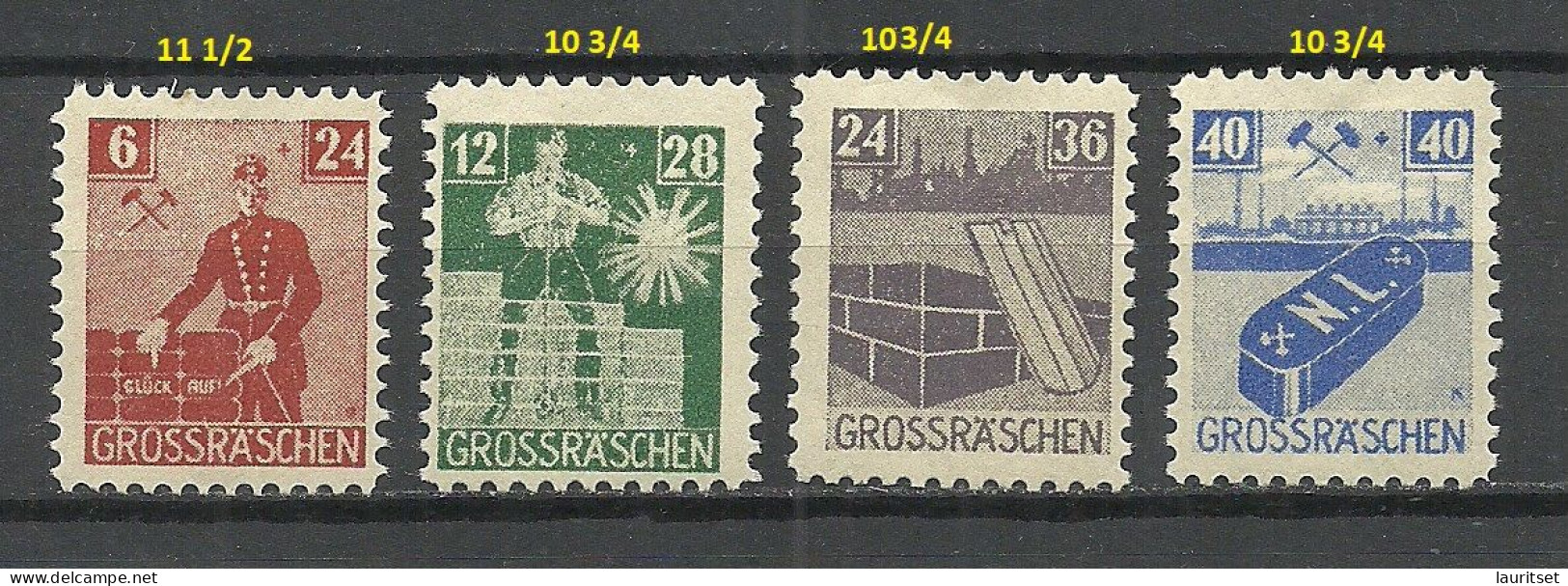 Germany DEUTSCHLAND 1946 Grossräschen Local Issue Michel 43 - 46 * - Mint