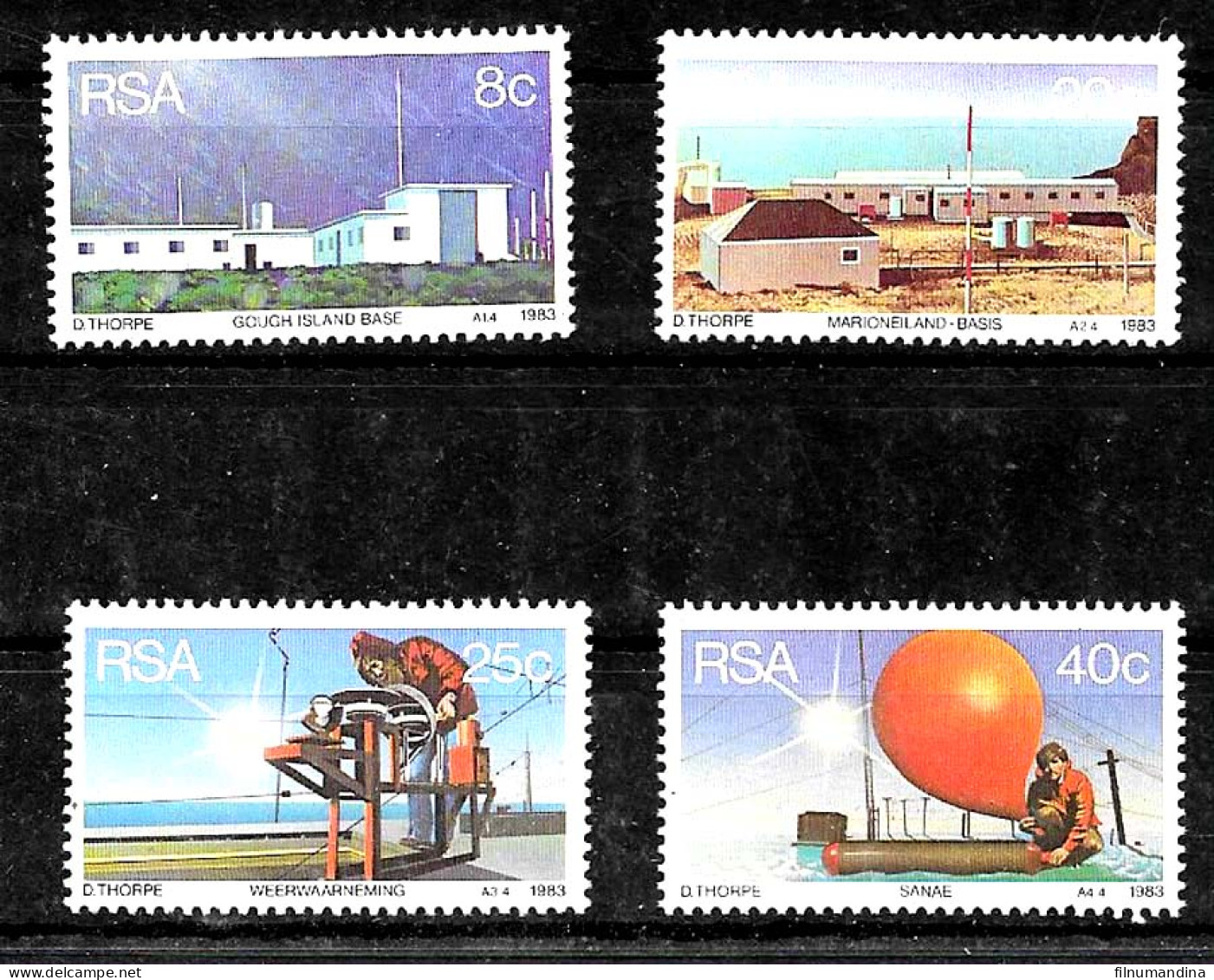 #60001 SOUTH AFRICA 1983  METEOROLOGY RESEARCH STATION  YV 531-4 MNH - Unused Stamps