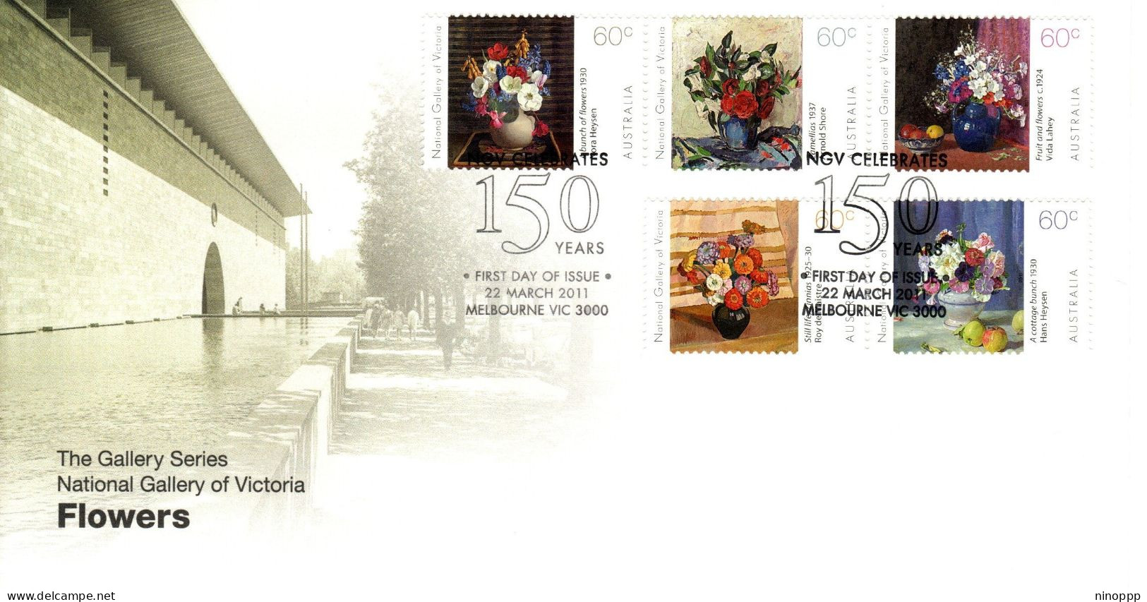 Australia 2011 Painting Flowers,FDI - Postmark Collection