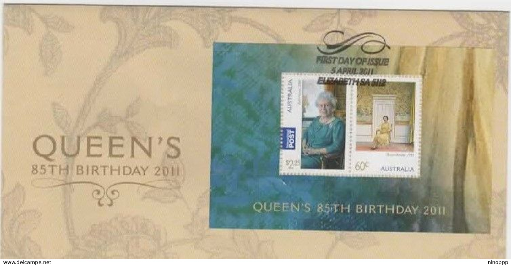 Australia 2011 Queen's 85th Borthday Miniature Sheet   FDC - Poststempel