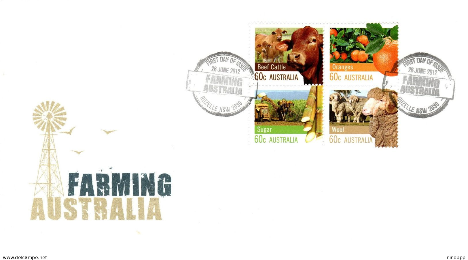 Australia 2012 Farming Australia Block 4,FDI - Postmark Collection