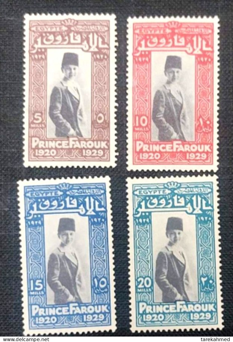 Egypt 1929, Michel 144 - 147, Birth Day Of Prince Farouk, MH - Ungebraucht