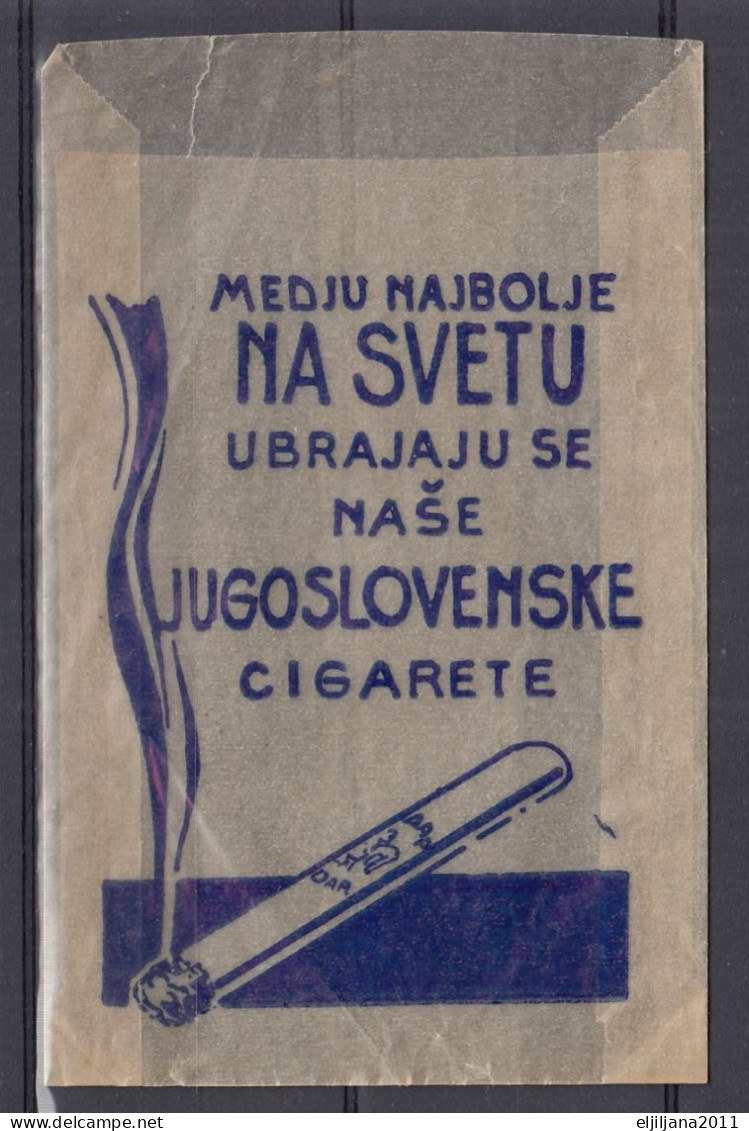 ⁕ Yugoslavia ⁕ Old - Vintage Paper Advertisement Bags For Cigarettes / Tobacco ⁕ 34 Pieces - See Scan - Empty Cigarettes Boxes