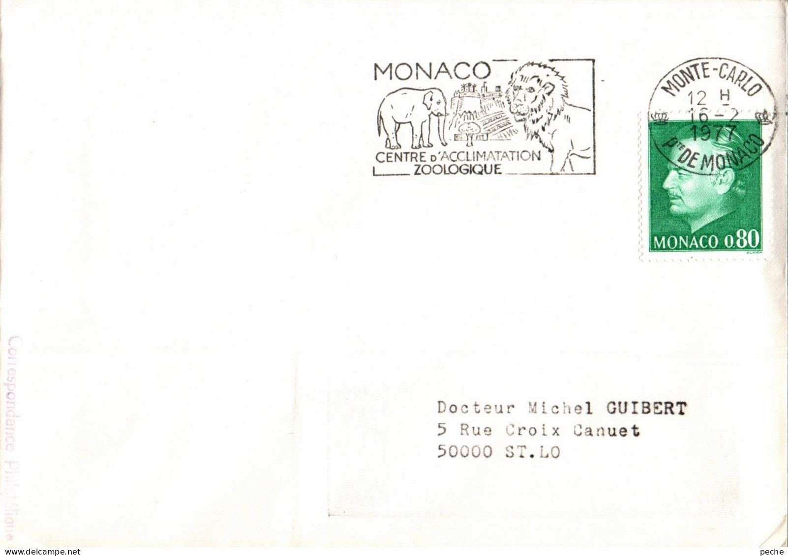 N°862 V -timbre Sur Lettre Monaco - Brieven En Documenten