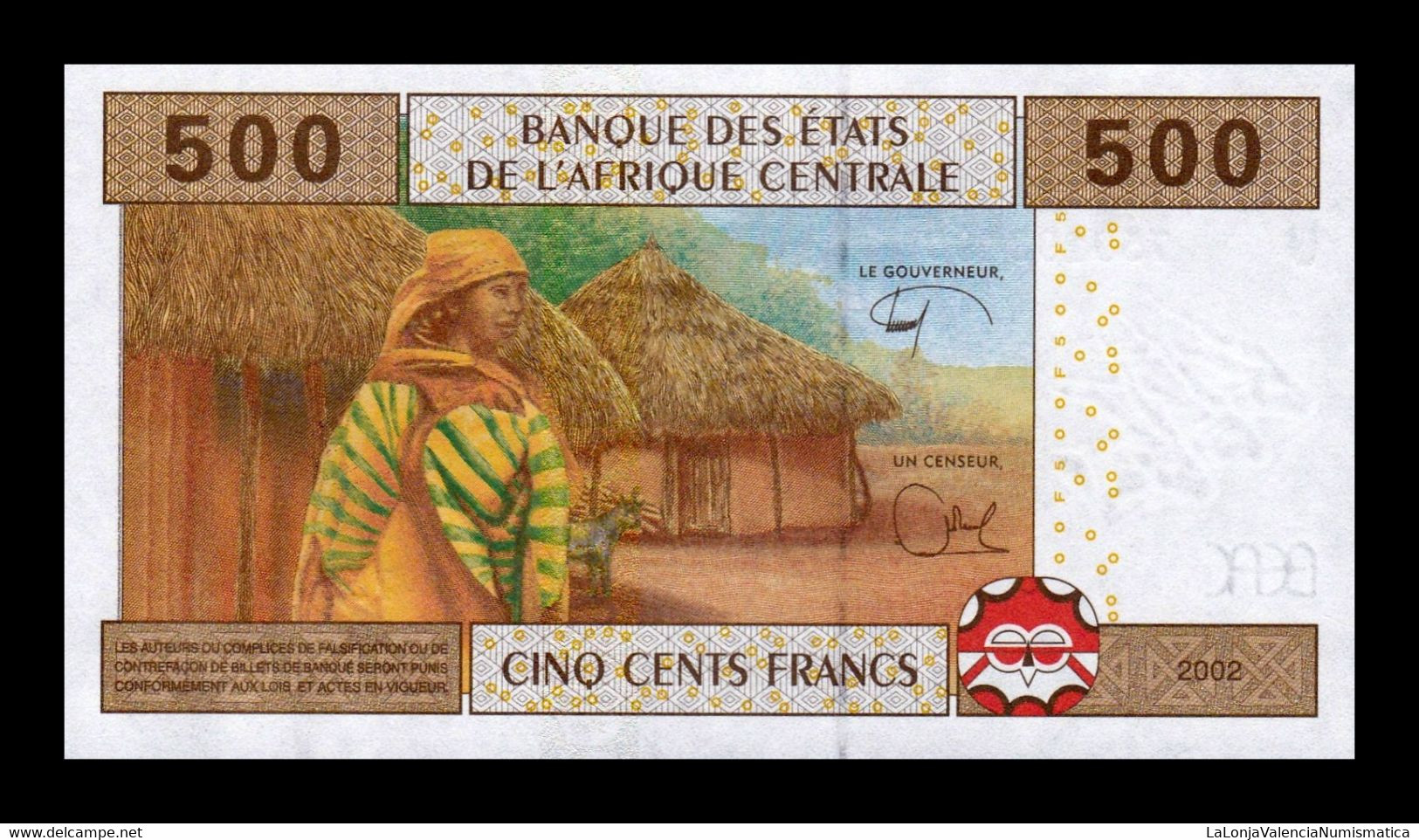 Central African St. Camerún 500 Francs 2002 (2020) Pick 206Ue Sc Unc - Cameroun