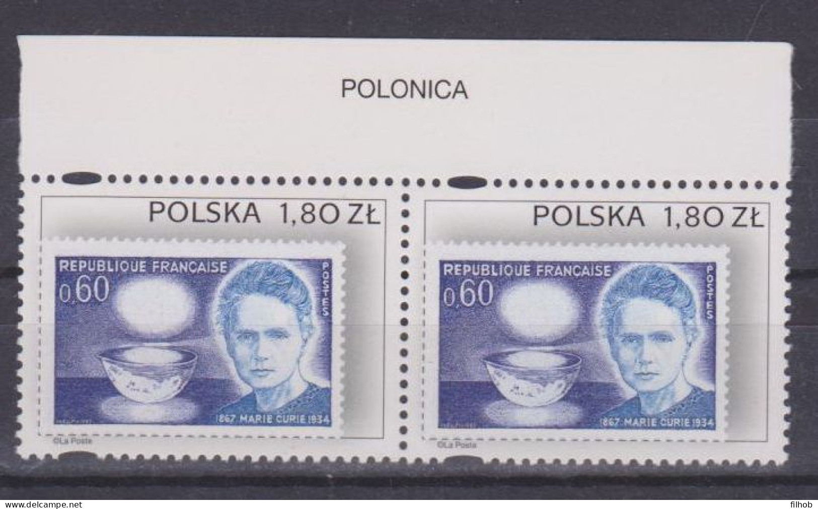 Poland Stamps MNH ZC.3938 Naz: Polonica  (name)  M. Sklodowska - Curie - Neufs