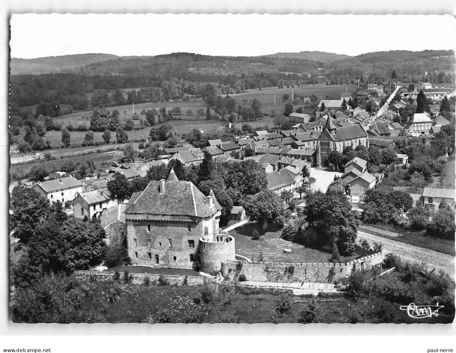 PONTARION : Vue Panoramique Aérienne, Au Premier Plan, Le Château - Très Bon état - Pontarion