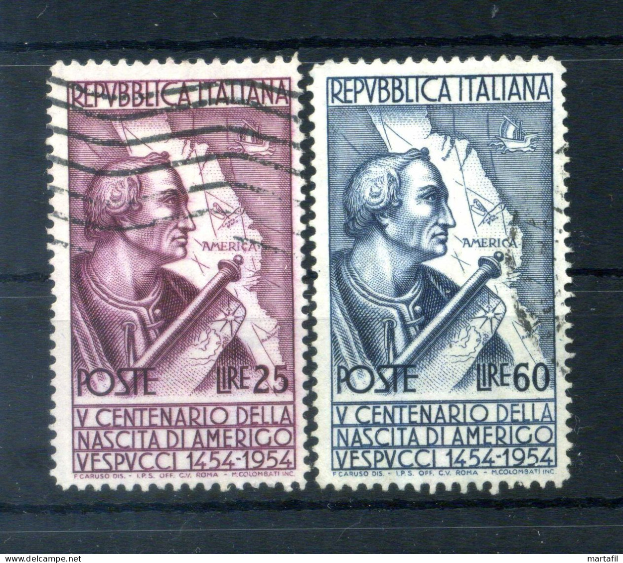 1954 Repubblica Italia SERIE COMPLETA USATA V Centenario Della Nascita Di Amerigo Vespucci - 1946-60: Used