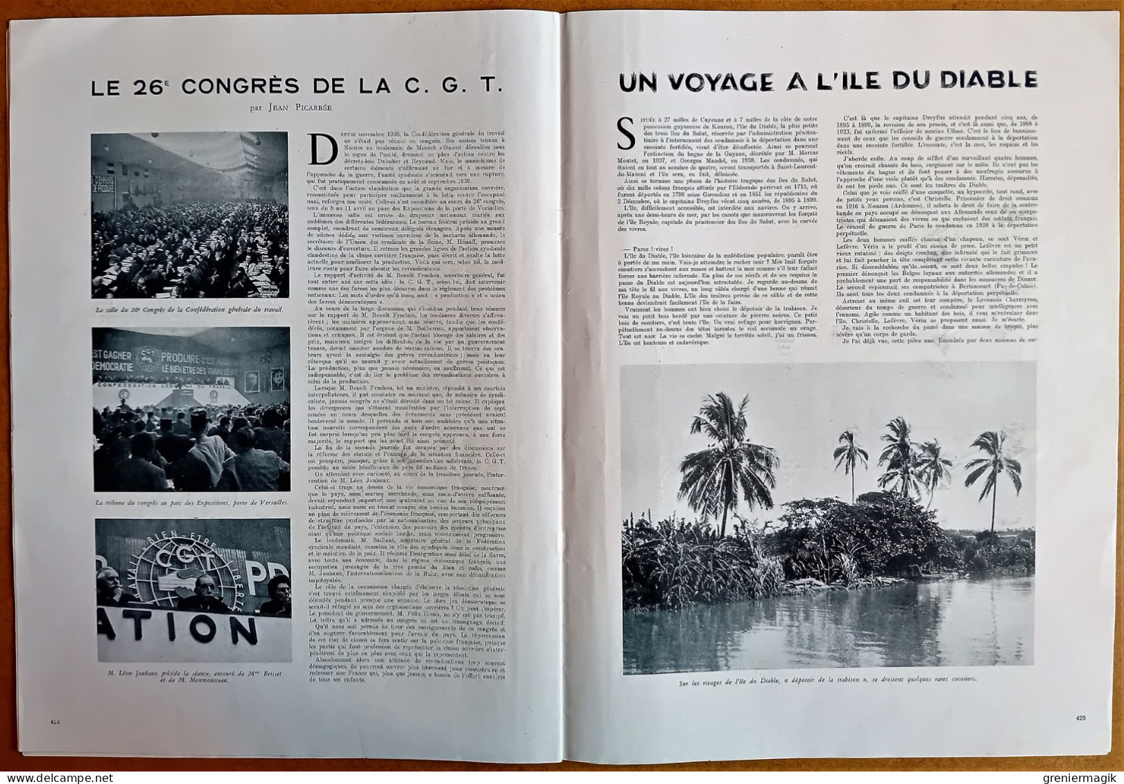 France Illustration N°29 20/04/1946 Lyon/Pourquoi...Allemagne bombe atomique (Rjukan)/Ile du Diable/ONU/Blum aux USA