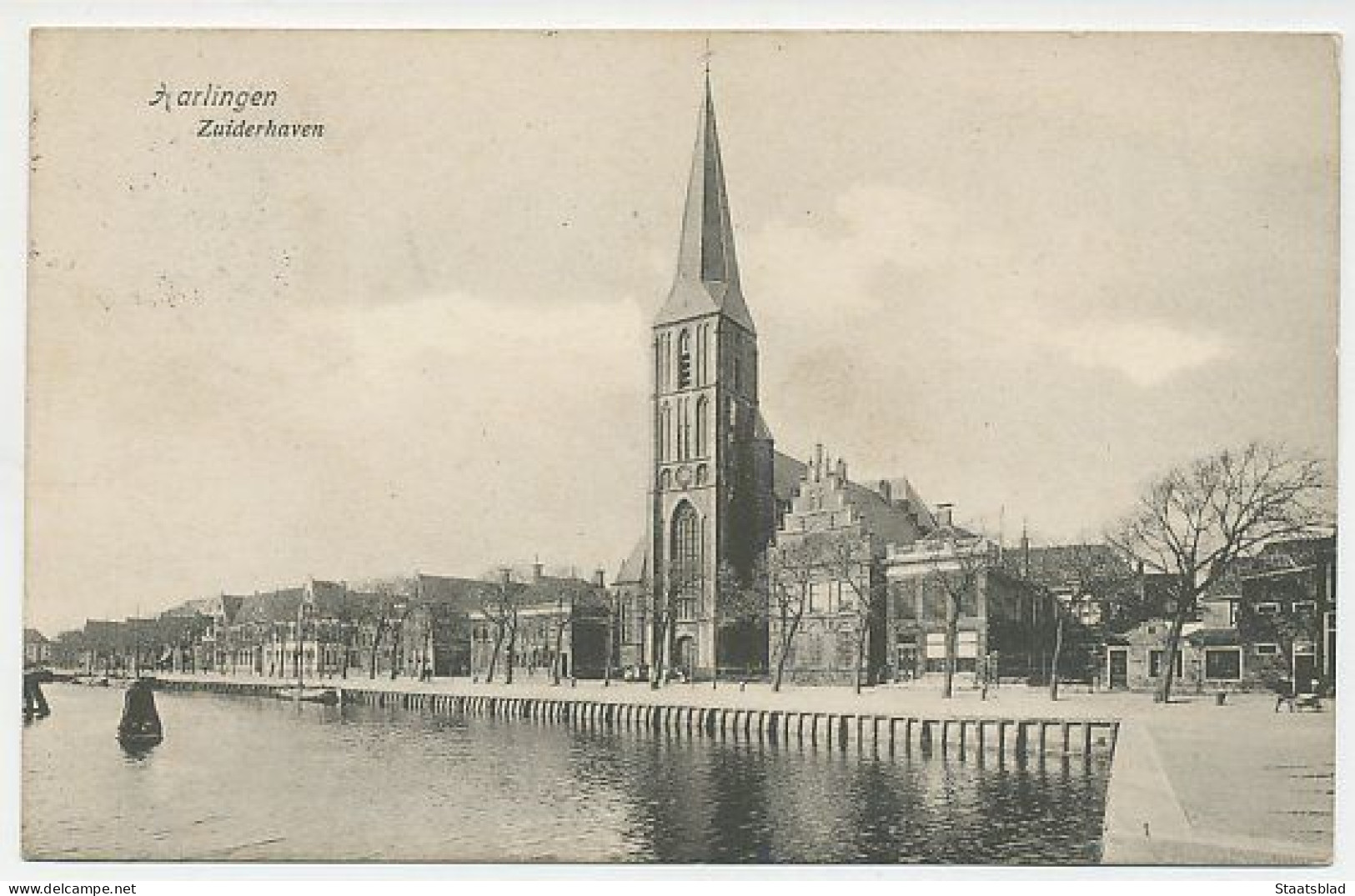 05- Prentbriefkaart Harlingen 1912 - Zuiderhaven - Harlingen