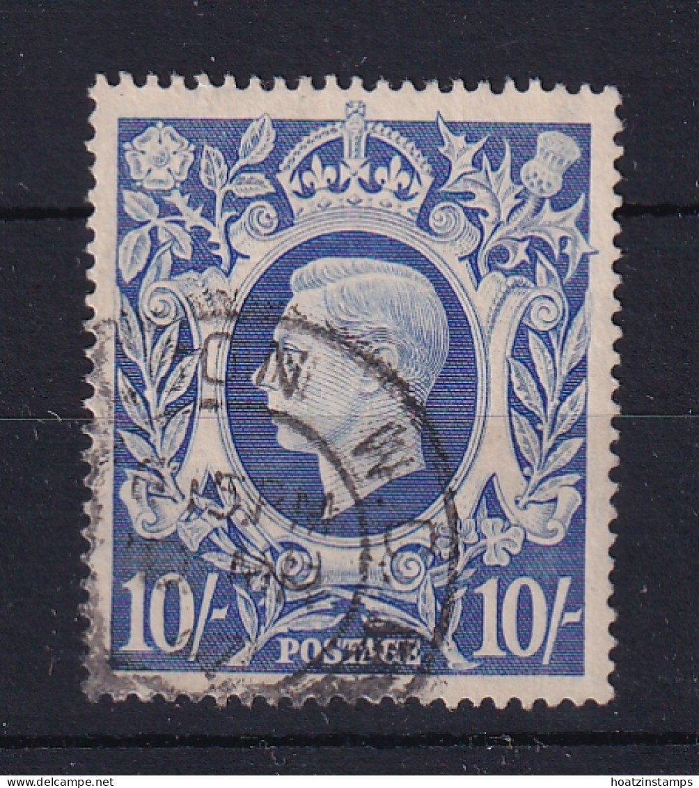 G.B.: 1939-48   KGVI    SG478b   10/-   Ultramarine    Used - Used Stamps