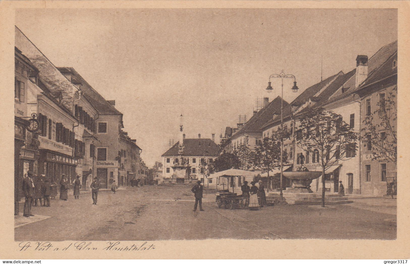 E2889) ST. VEIT A. D. GLAN - Kärnten - Hauptplatz Mit Altem Marktstand - Geschäften Und Personen ALT! - St. Veit An Der Glan