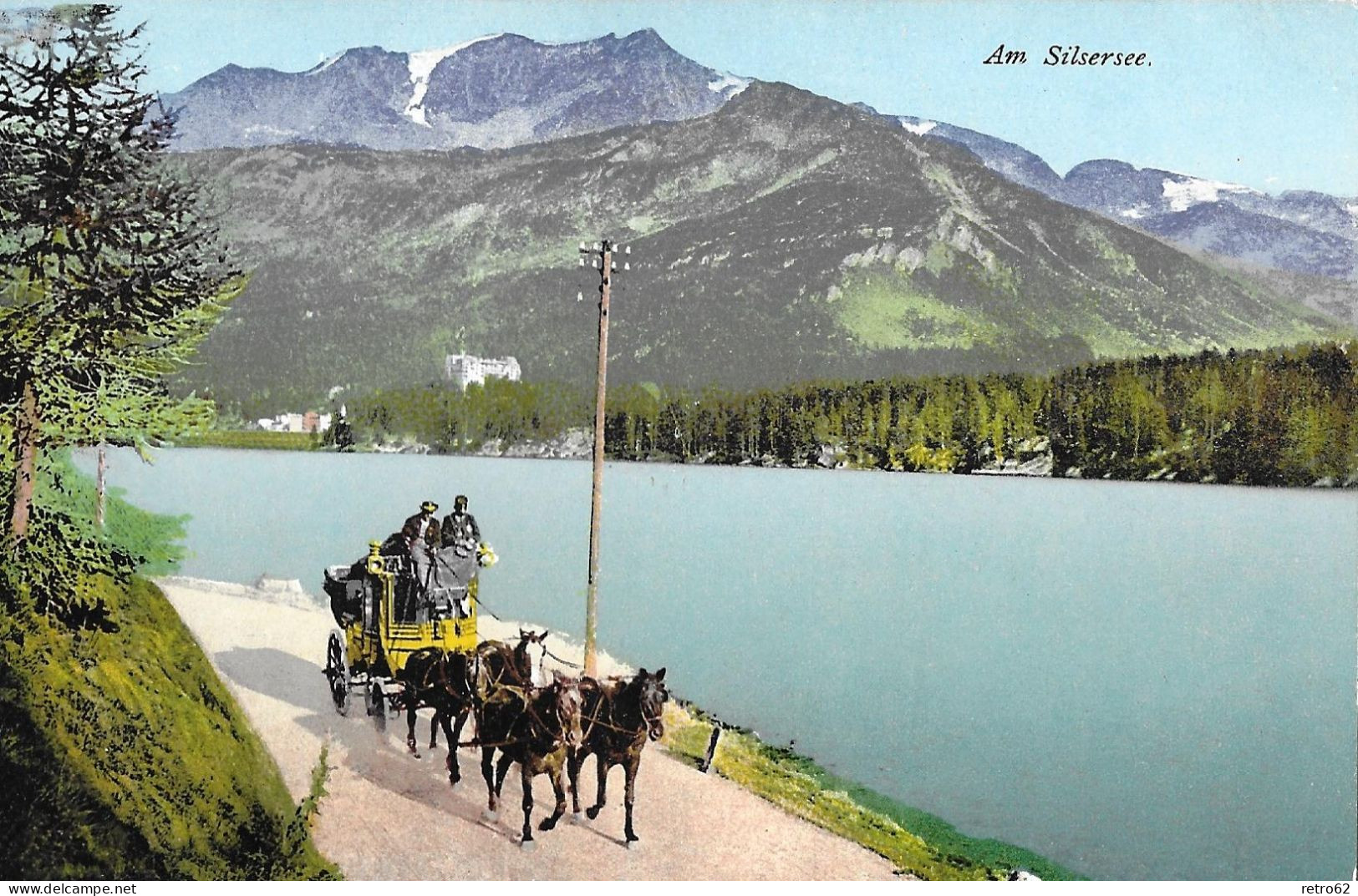 AM SILSERSEE ► Postkutsche Unterwegs An Der Uferstrasse, Ca.1910 - Sils Im Engadin/Segl