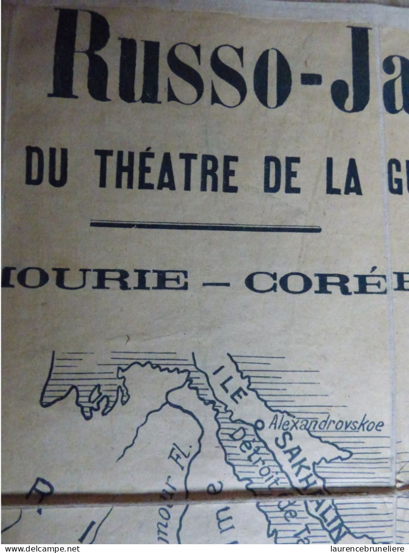 CARTE ANCIENNE DU CONFLIT RUSSO-JAPONAIS - CARTE DU THEATRE DE LA GUERRE- MANDCHOURIE-COREE- JAPON