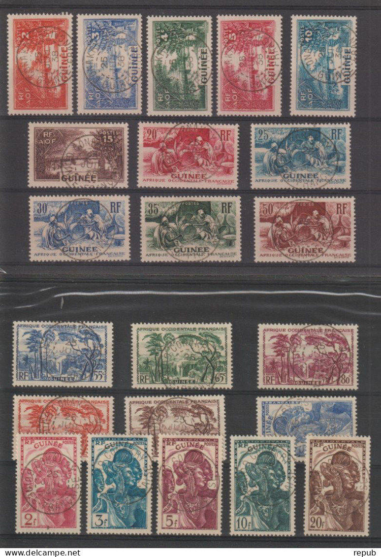 Guinée 1938 Série Courante 125-146, 22 Val Oblit Used - Used Stamps