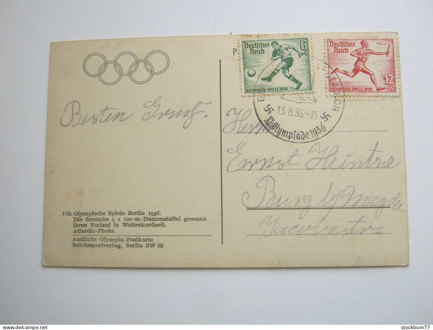 OLYMPIADE 1936 - BERLIN , SonderkarteDamen Staffellauf , Mit Sonderstempel - Zomer 1936: Berlijn