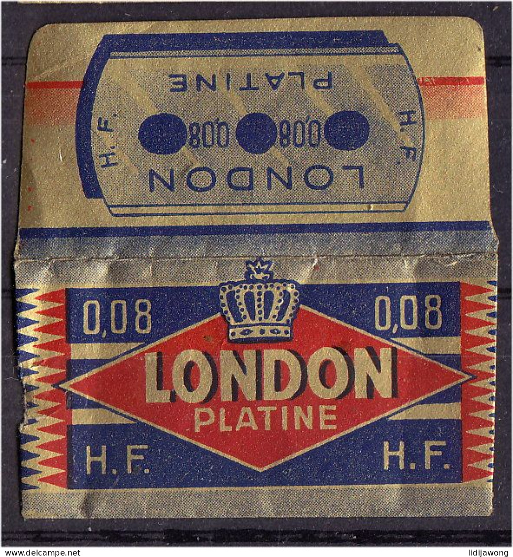 "LONDON PLATINE" Razor Blade Old Vintage WRAPPER (see Sales Conditions) - Rasierklingen