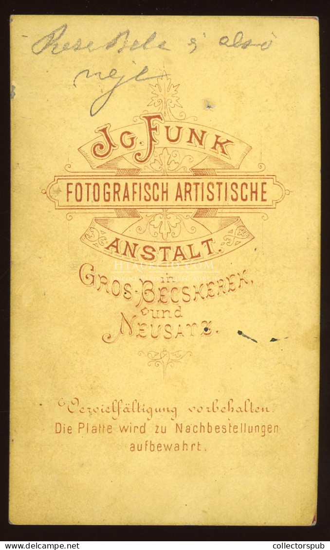 NAGYBECSKEREK 1870. Ca. J.G. Funk : Házaspár, Visit Fotó - Alte (vor 1900)