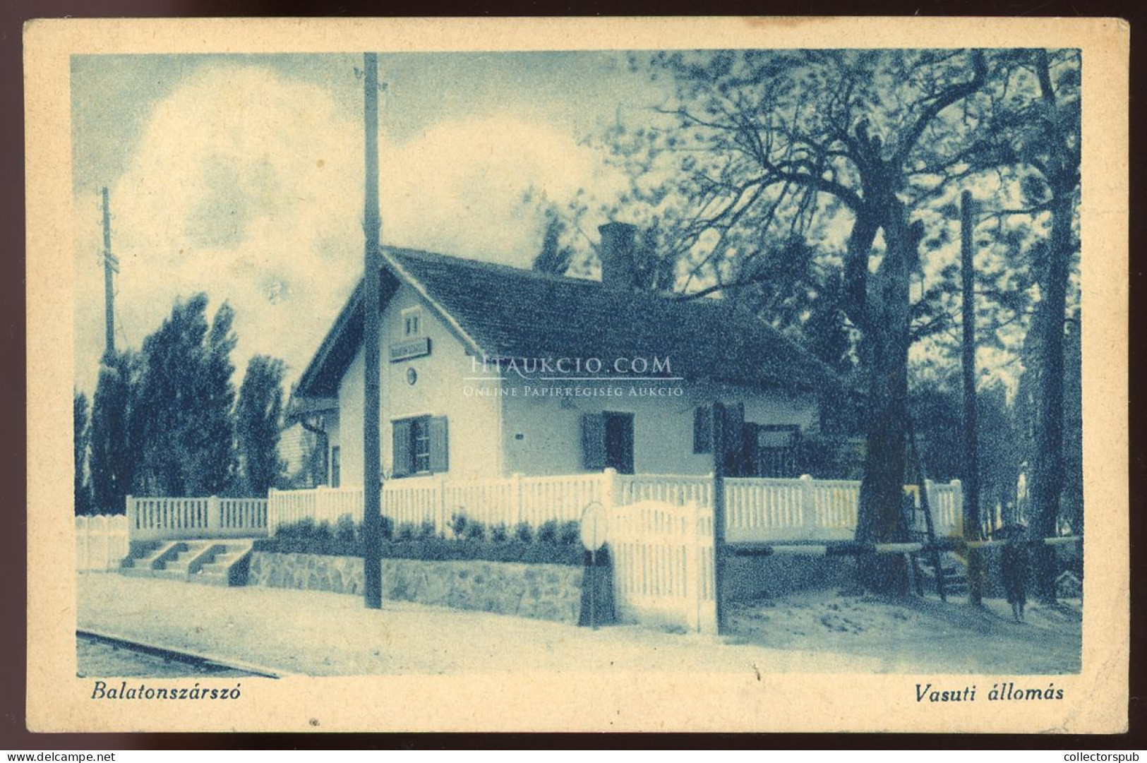 BALATONSZÁRSZÓ 1928. Vasútállomás, Régi Képeslap - Hongrie