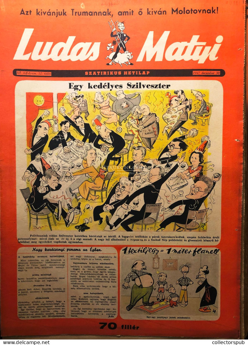 LUDAS MATYI 1947. Harmadik, Teljes évfolyam, 52 Szám, Tökéletes, Hajtatlan állapotban! - Alte Bücher