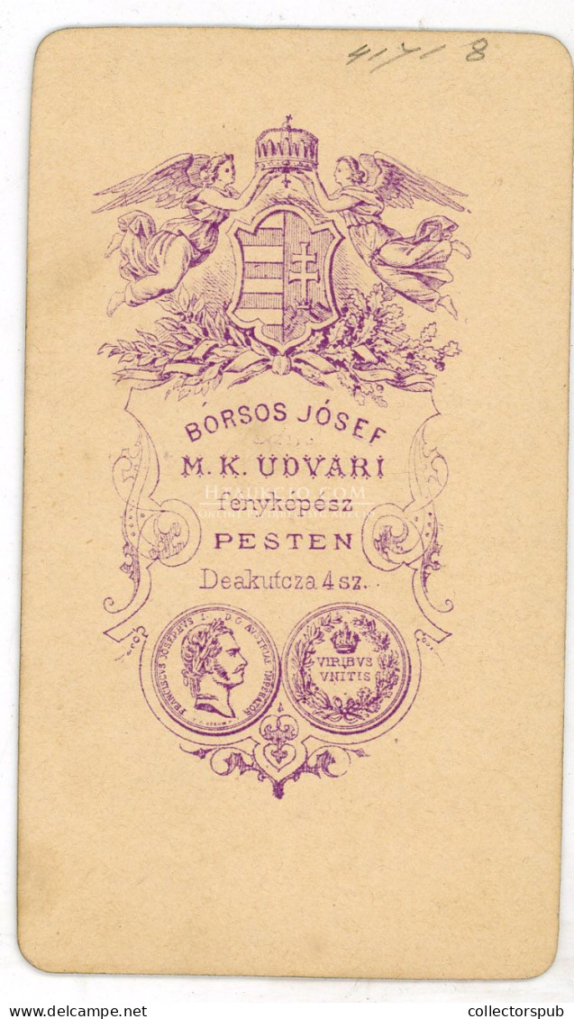 PEST 1870. Borsos : Ságoly István, Visit Fotó - Alte (vor 1900)