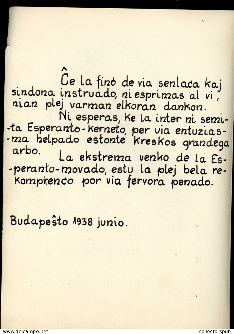 BUDAPEST 1938. Érdekes Eszperantó Dokumentum,Csóra Simon Eszperantista Részére, Sok Aláírással! - Sonstige & Ohne Zuordnung