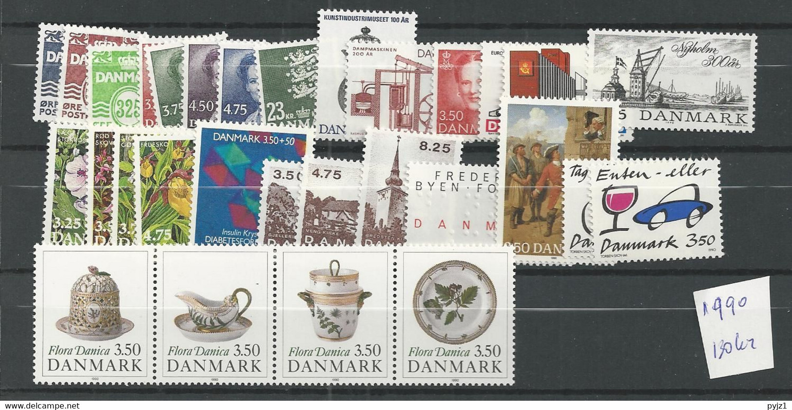 1990 MNH Denmark, Year Complete, Postfris** - Années Complètes