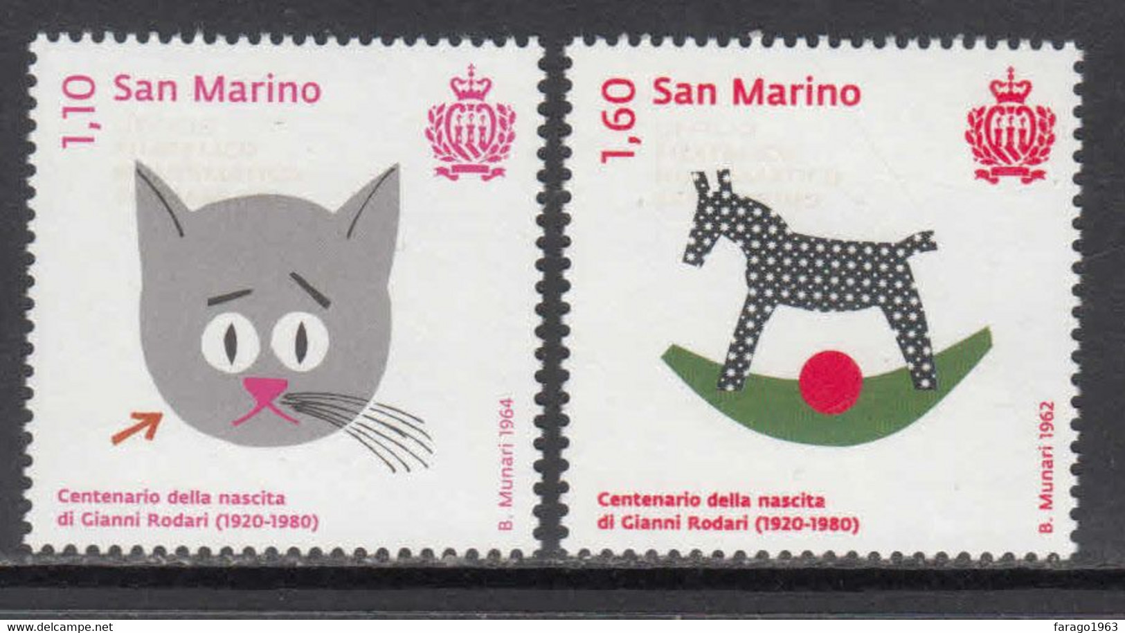 2020 San Marino Rodari Art Comics Complete Set Of 2  MNH @ BELOW FACE VALUE - Neufs