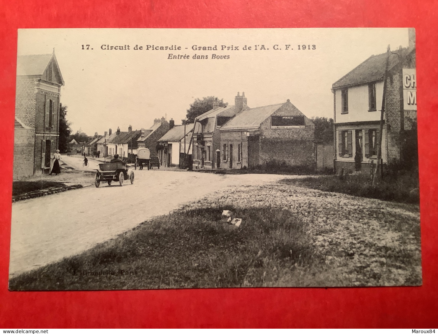 80/ Circuit De Picardie Grand Prix De L’a.c.f 1913 Entrée Dans Broves - Boves