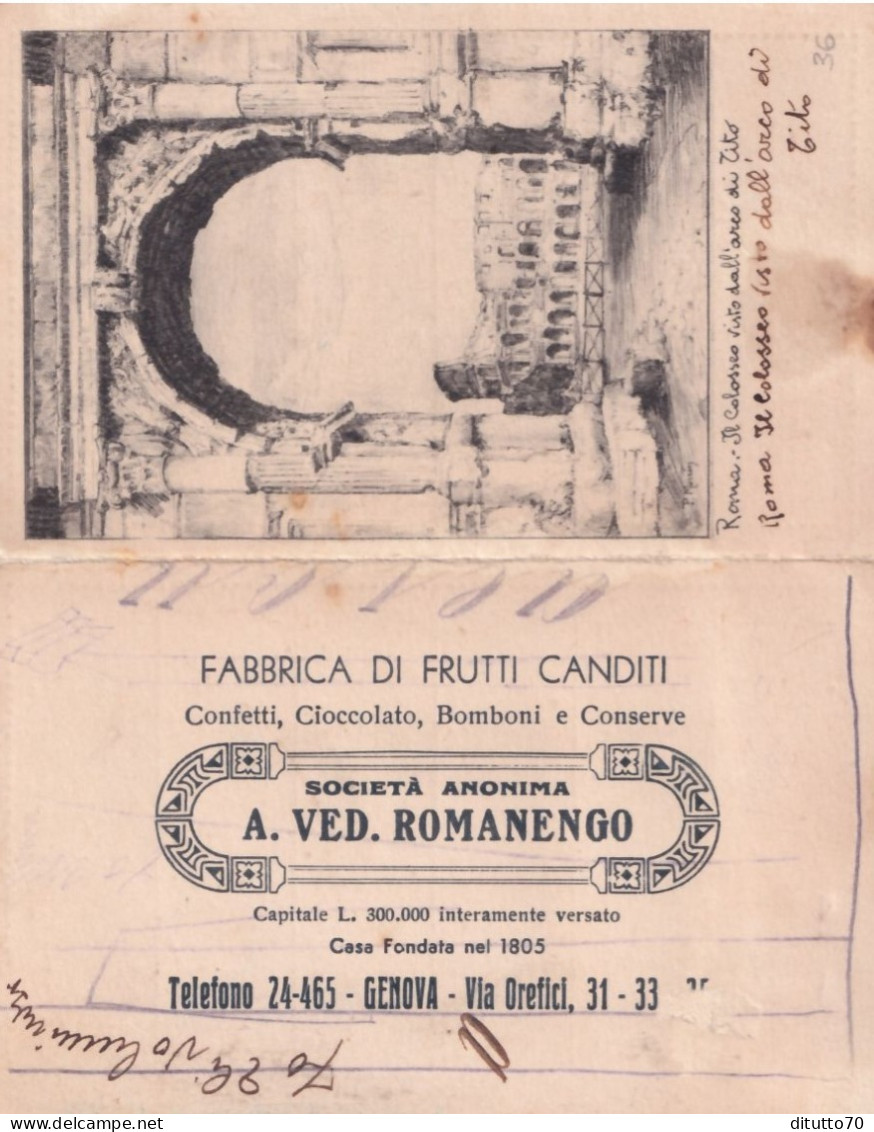 Calendarietto -fabbrica Di Frutti Canditi - Società Anonima A.ved.romanengo - Genova - Anno 1936 - Small : 1921-40