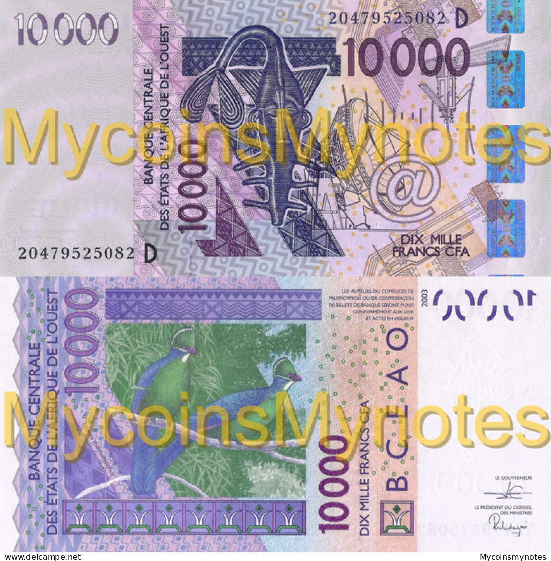 WEST AFRICAN STATES, MALI, 10000, 2020, Code D, (Not Yet In Catalog), New Signature, UNC - West African States