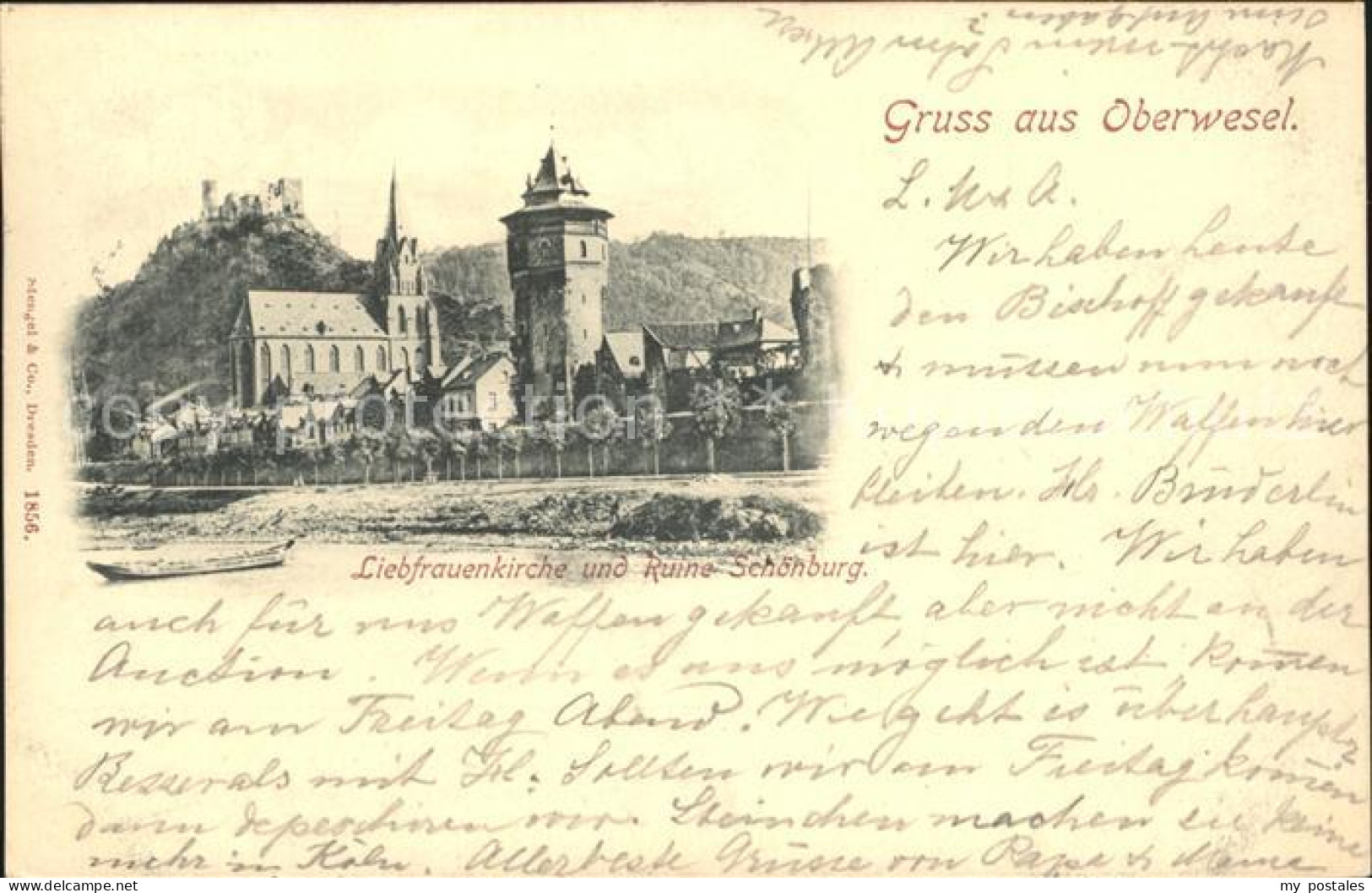 42029084 Oberwesel Rhein Liebfrauenkirche Ruine Schoenburg Deutsche Reichspost O - Oberwesel