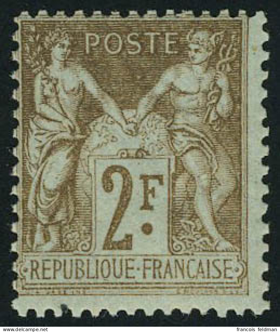 Neuf Avec Charnière N° 105, 2f Bistre Sur Azuré, T.B. - Sonstige & Ohne Zuordnung