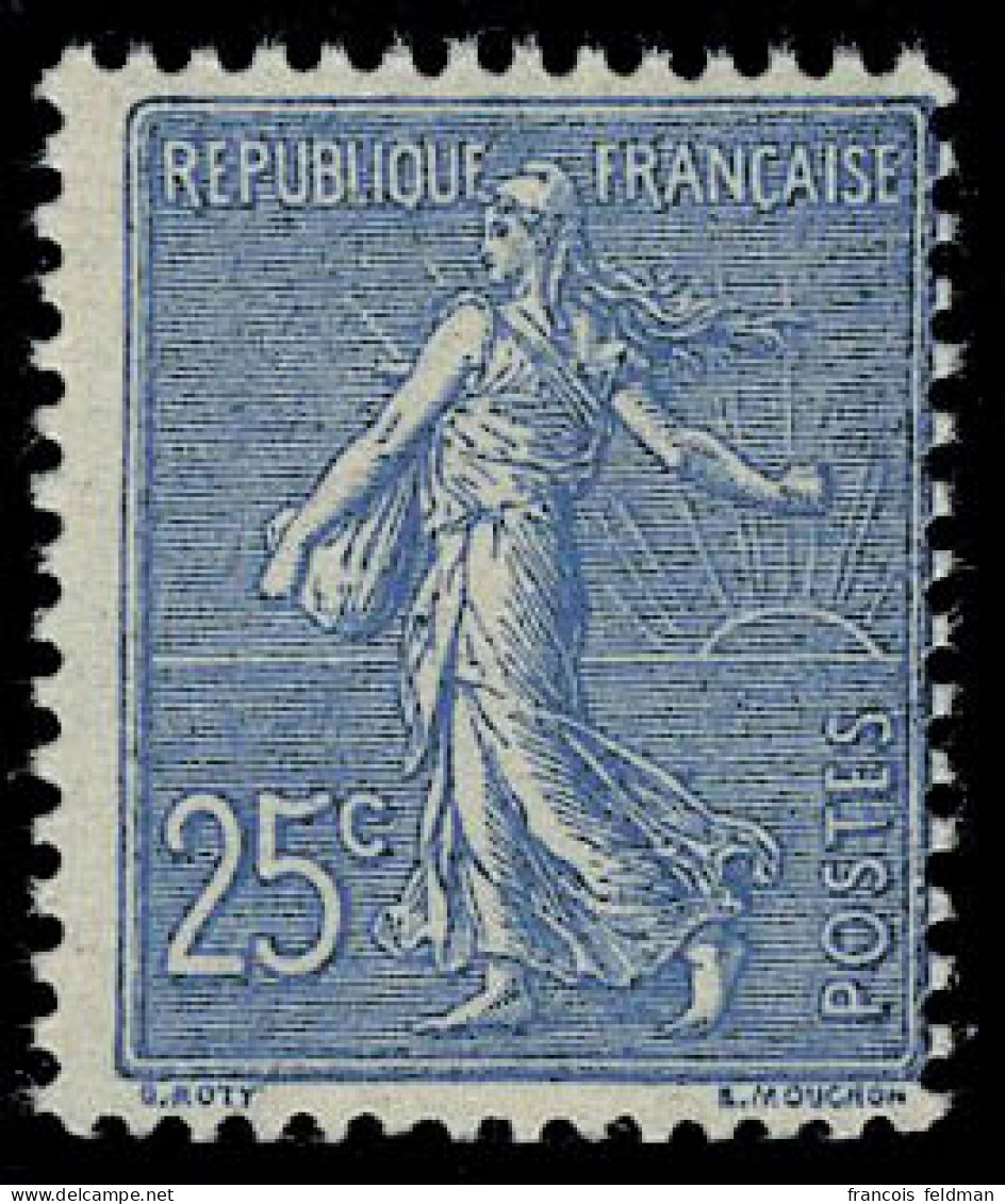 Neuf Sans Charnière N° 132a, 25c Bleu Foncé, Semeuse Lignée, T.B. - Sonstige & Ohne Zuordnung