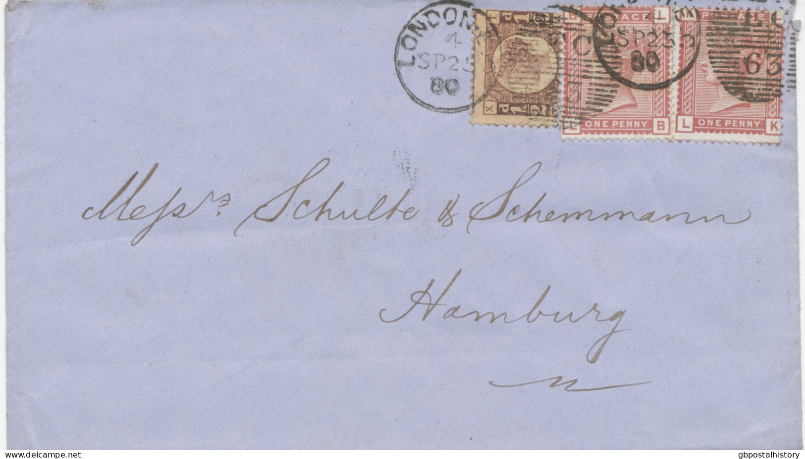 GB 1880, QV ½d Rose-red Pl.14 (TX) W. VARIETY: Imperforated At Right Side (EXTREMELY RARE ON COVER) Together With Two 1d - Brieven En Documenten