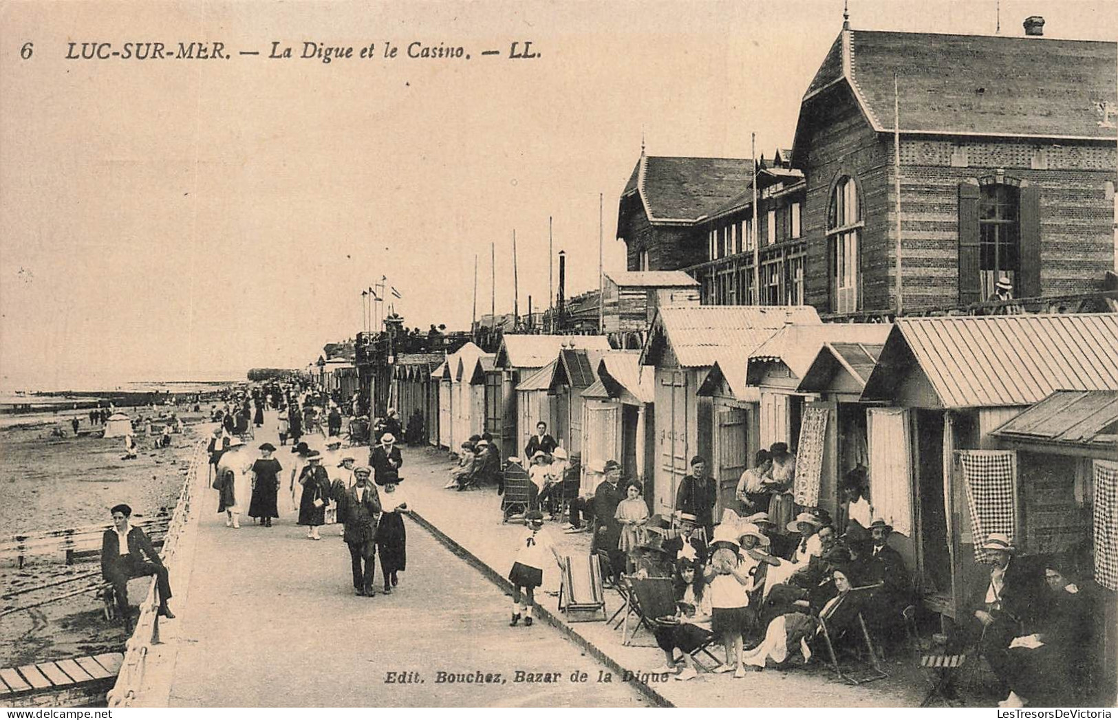 FRANCE - Luc Sur Mer - Vue Sur La Digue Et Le Casino - LL - Animé - Carte Postale Ancienne - Luc Sur Mer