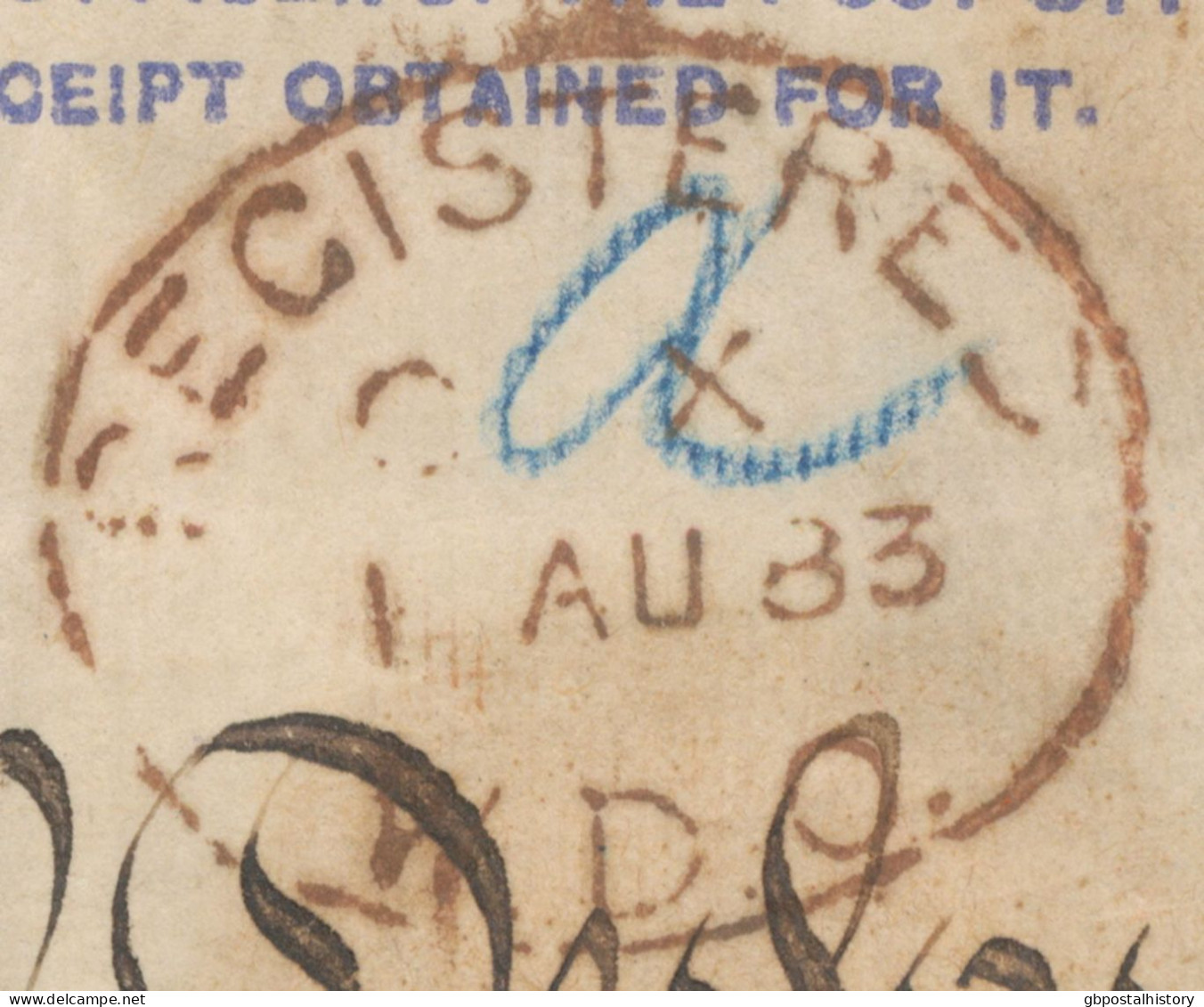 GB 1883, QV 2d Blue Very Fine Registered Letter (RP13) Together With 2½d Blue Pl.22 (TK) With Railway-cancel "PARIS A CA - Briefe U. Dokumente