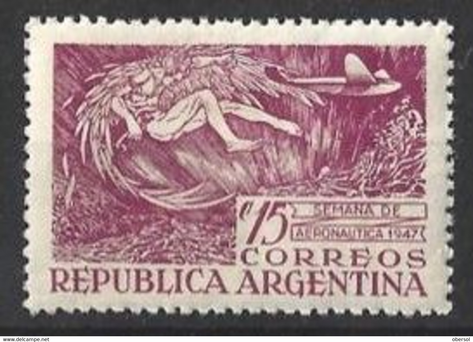 Argentina 1947 Aeronautics Week - Plane - MNH Stamp - Ongebruikt