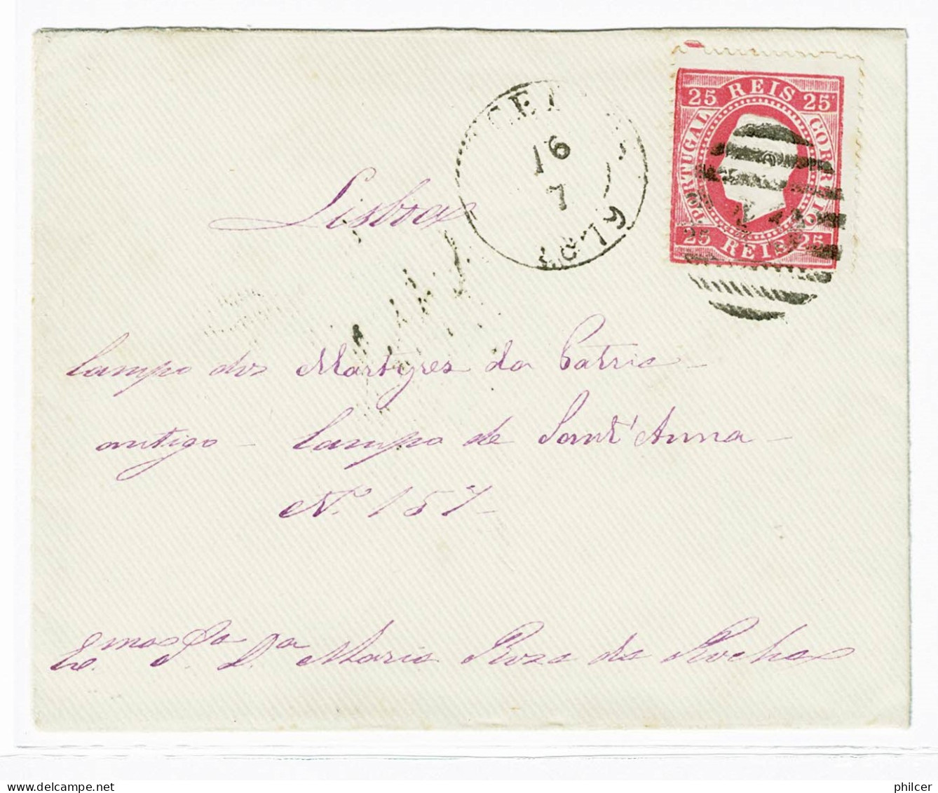 Portugal, 1879, # 40af Dent. 13 1/2, Para Lisboa - Briefe U. Dokumente