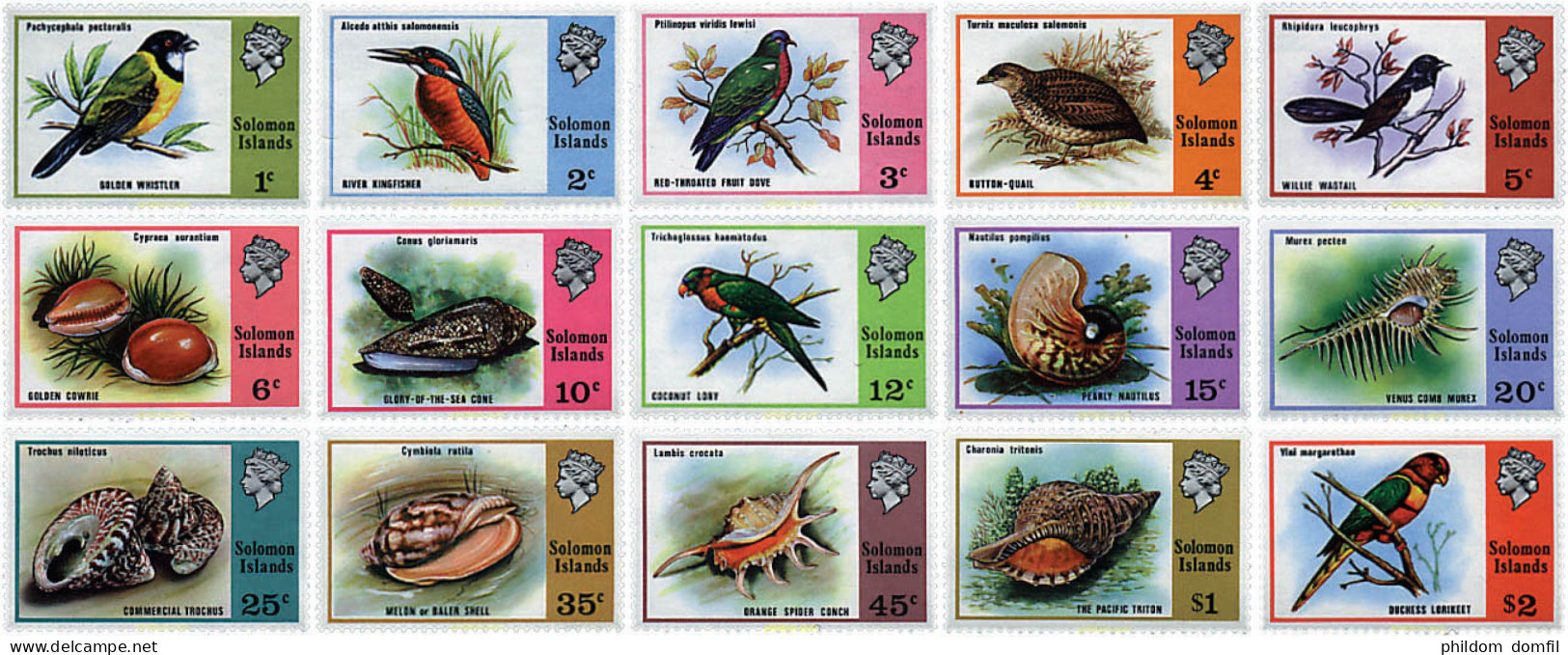 45330 MNH SALOMON 1976 AVES Y CONCHAS MARINAS - Iles Salomon (...-1978)