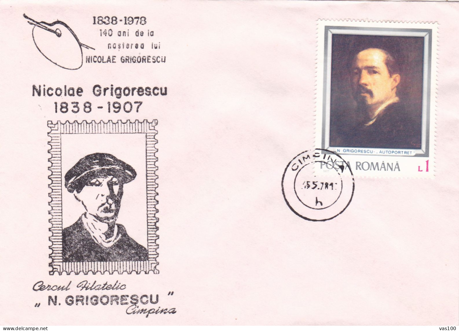 PAINTER  NICOLAE GRIGORESCU SPECIAL   COVERS , 1978  ROMANIA - Brieven En Documenten