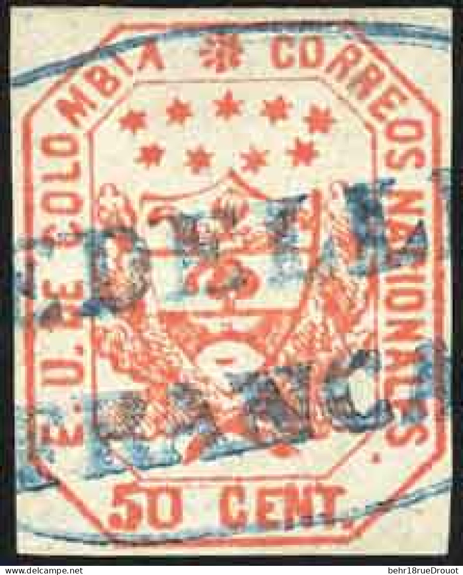 Obl. 22a -- Erreur 50c. Obl. Postale Bleue. SUP. - Colombie